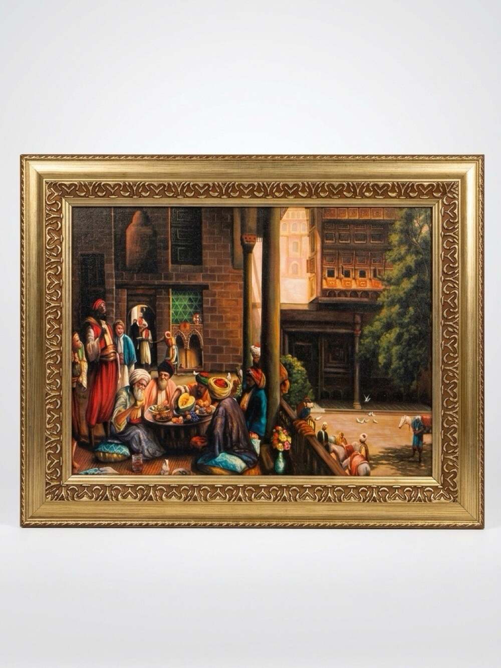 VTG 19th Century Culture ArtPrint OnCanvas Lunch In Cairo? Traditional Attire